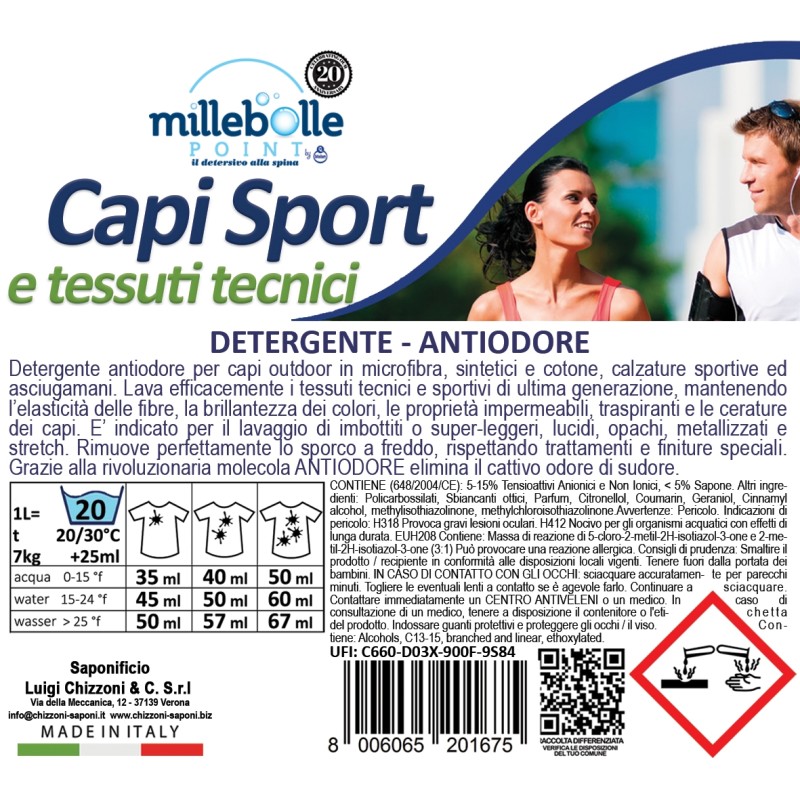 D CAPI SPORT E TESSUTI TECNICI - ALLA SPINA (20LAV/L)