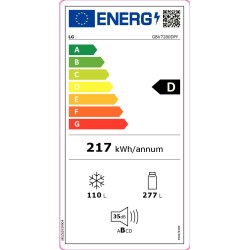 GBV7280DPY LG COMBI 419LT CE.D NOFROST INVERT PRIME SILVER