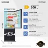 RB50DG601EB1EF SAMSUNG COMBI 508LT CE.E L.75CM NOFROST WIFI BLACK INOX