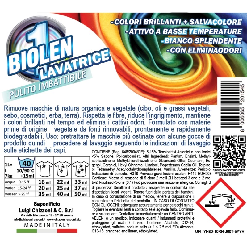 D BIOLEN 1 LAVATRICE PULITO IMBATTIBILE - ALLA SPINA (40LAV/L)