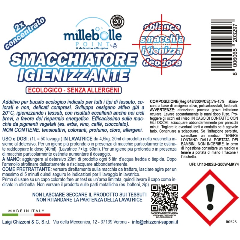 D SMACCHIATORE IGIENIZZANTE 2X CONCENTRATO - ALLA SPINA (50LAV/L)
