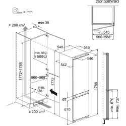 LNN3CE18S ELECTROLUX COMBI INC. 257LT H.176.5CM CE.E NOFROST MULTIFLOW
