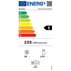 LNN3CE18S ELECTROLUX COMBI INC. 257LT H.176.5CM CE.E NOFROST MULTIFLOW