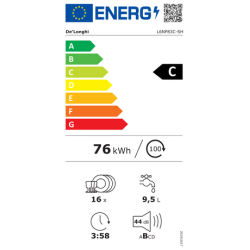 L6NP83CSH DE LONGHI LAVAST.SC/TOT.60CM 16COP CE.C 3CEST.INV.VASCA INOX